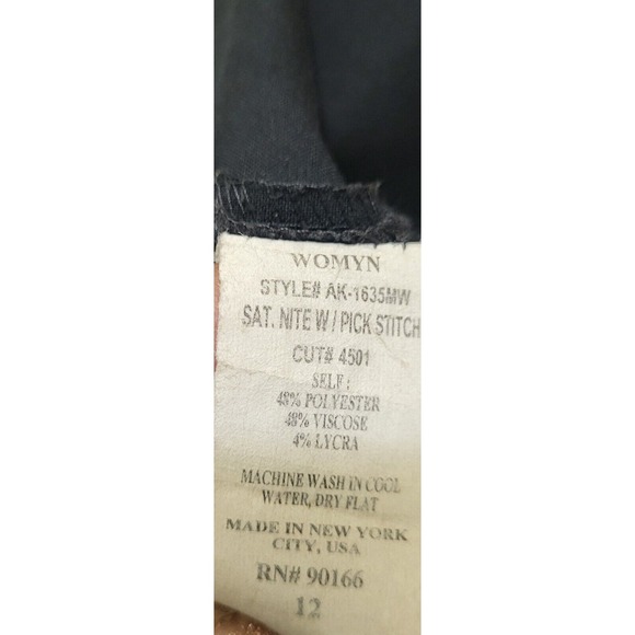 Womyn Black Slacks For Womens Pink Design Around Waist Size 12 - Picture 3 of 7